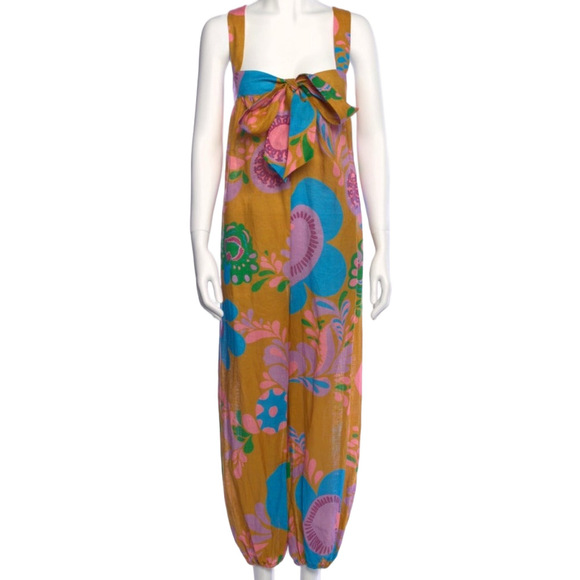 Zimmermann Pants - Zimmermann Floral Linen Square Neckline Jumpsuit – Size M